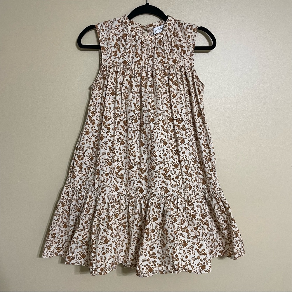 Petal & Pup Cream Dress with Brown Floral Print
